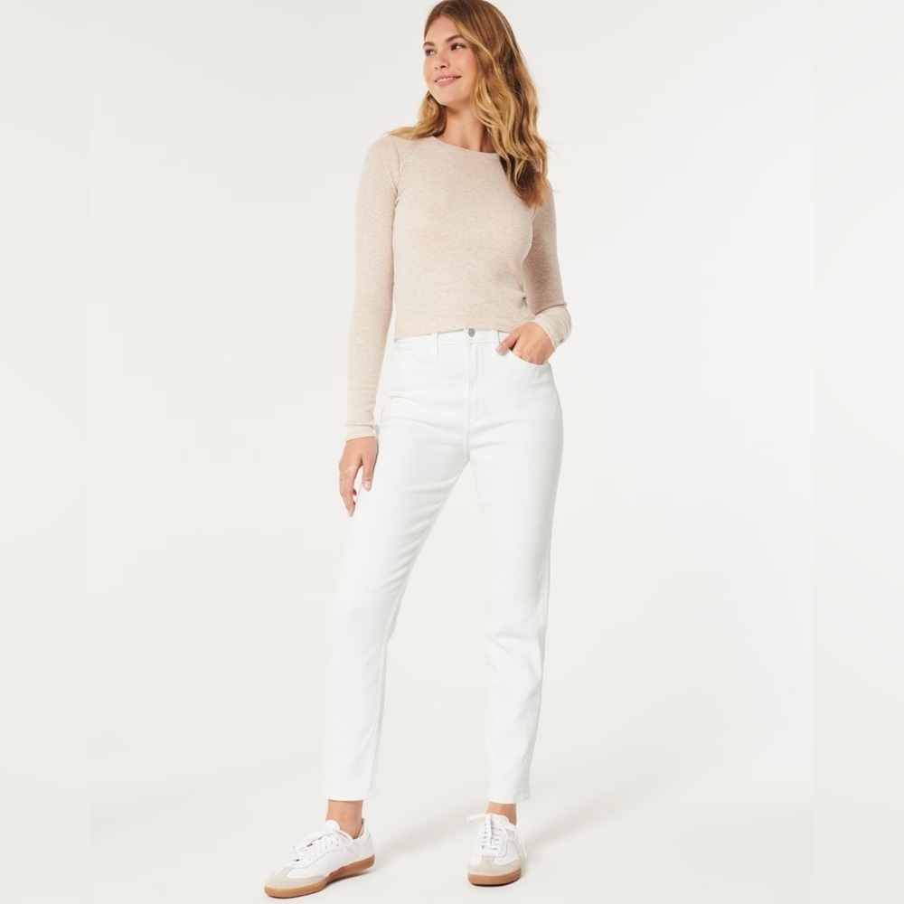 Hollister Women's White Straight Leg Jeans